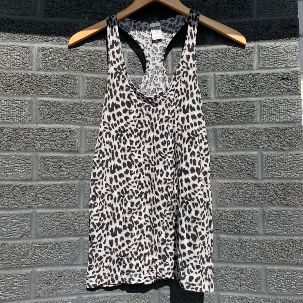 Pink VS leopard tank top